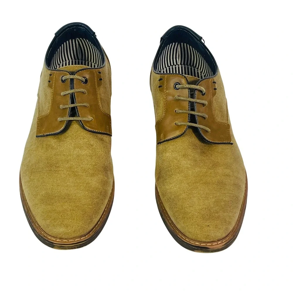 Ashford Hayes Derby Shoes Men's 13 Tan Canvas Preppy Spring Candle Holders‎